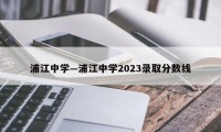 浦江中学—浦江中学2023录取分数线